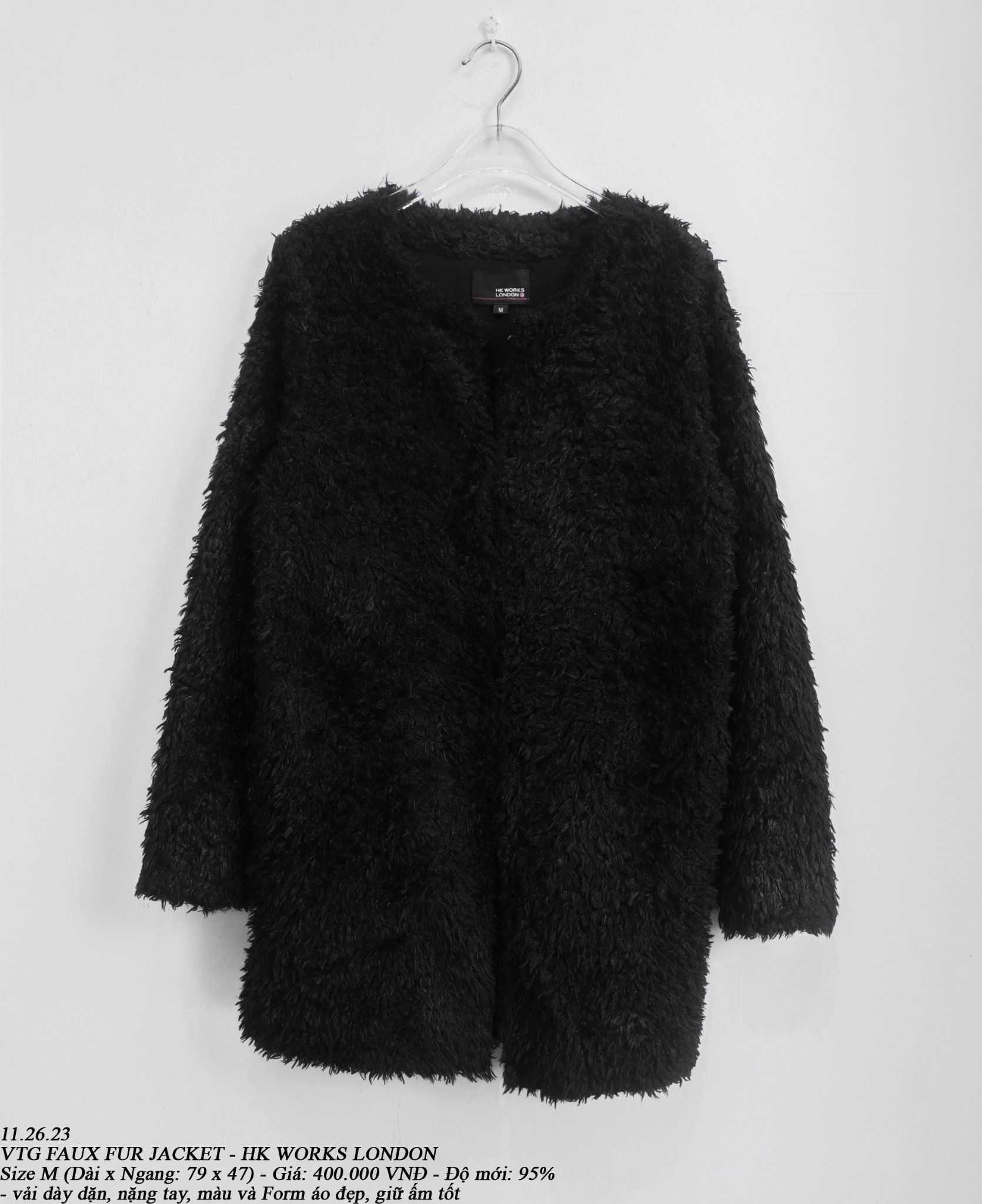  11.26.23 - VTG FAUX FUR JACKET - HK WORKS LONDON 