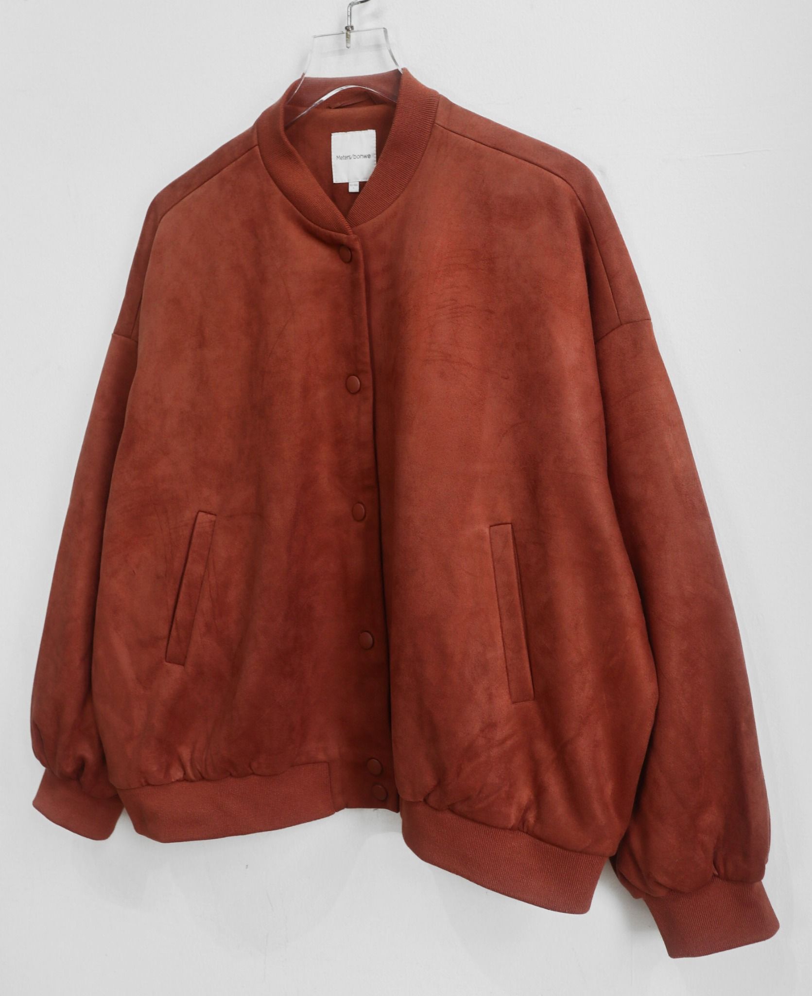  11.26.23 - VTG CROPPED SUEDE BOMBER JACKET - METERS/BONWE 