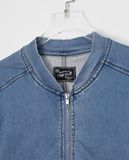  02.28.23 - VTG DENIM LOOK BOMBER JACKET - CHIP CLIP 