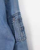  02.28.23 - VTG DENIM LOOK BOMBER JACKET - CHIP CLIP 