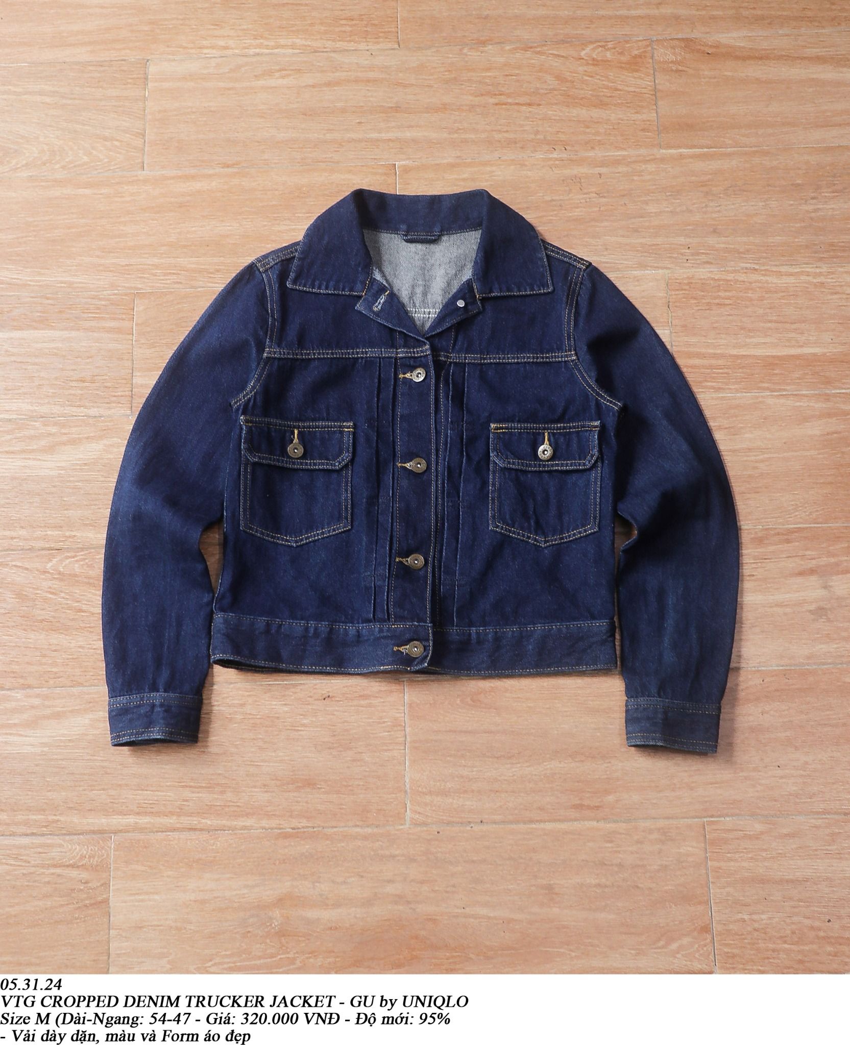  05.31.24 - VTG CROPPED TRUCKER DENIM JACKET - GU by UNIQLO 