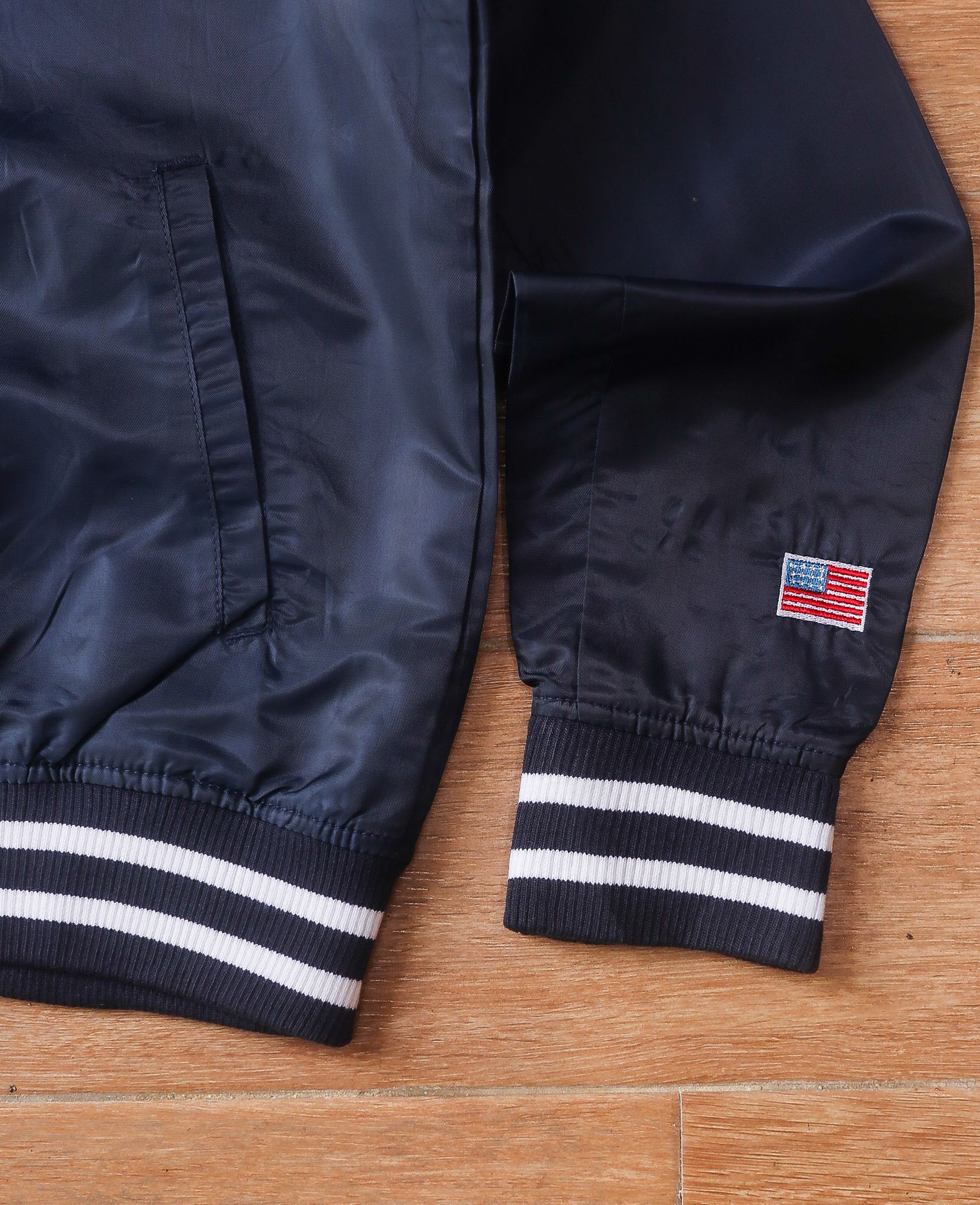  06.02.24 - VTG SATIN BASEBALL JACKET - TIMELY WARNING 
