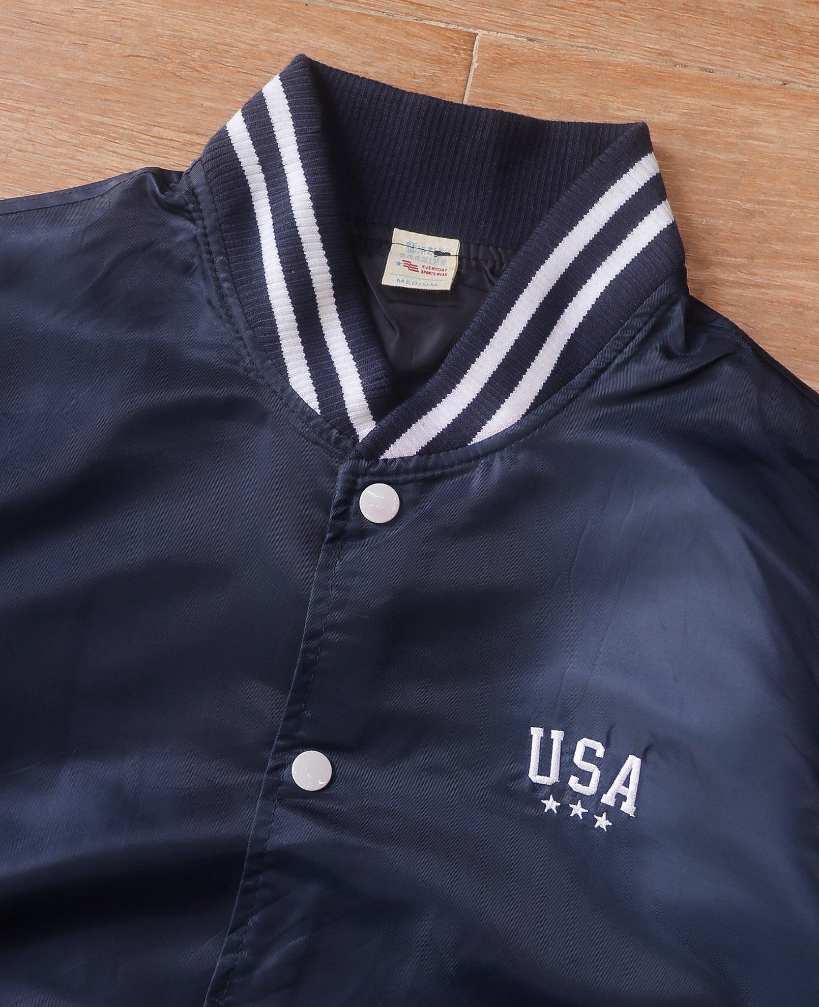  06.02.24 - VTG SATIN BASEBALL JACKET - TIMELY WARNING 