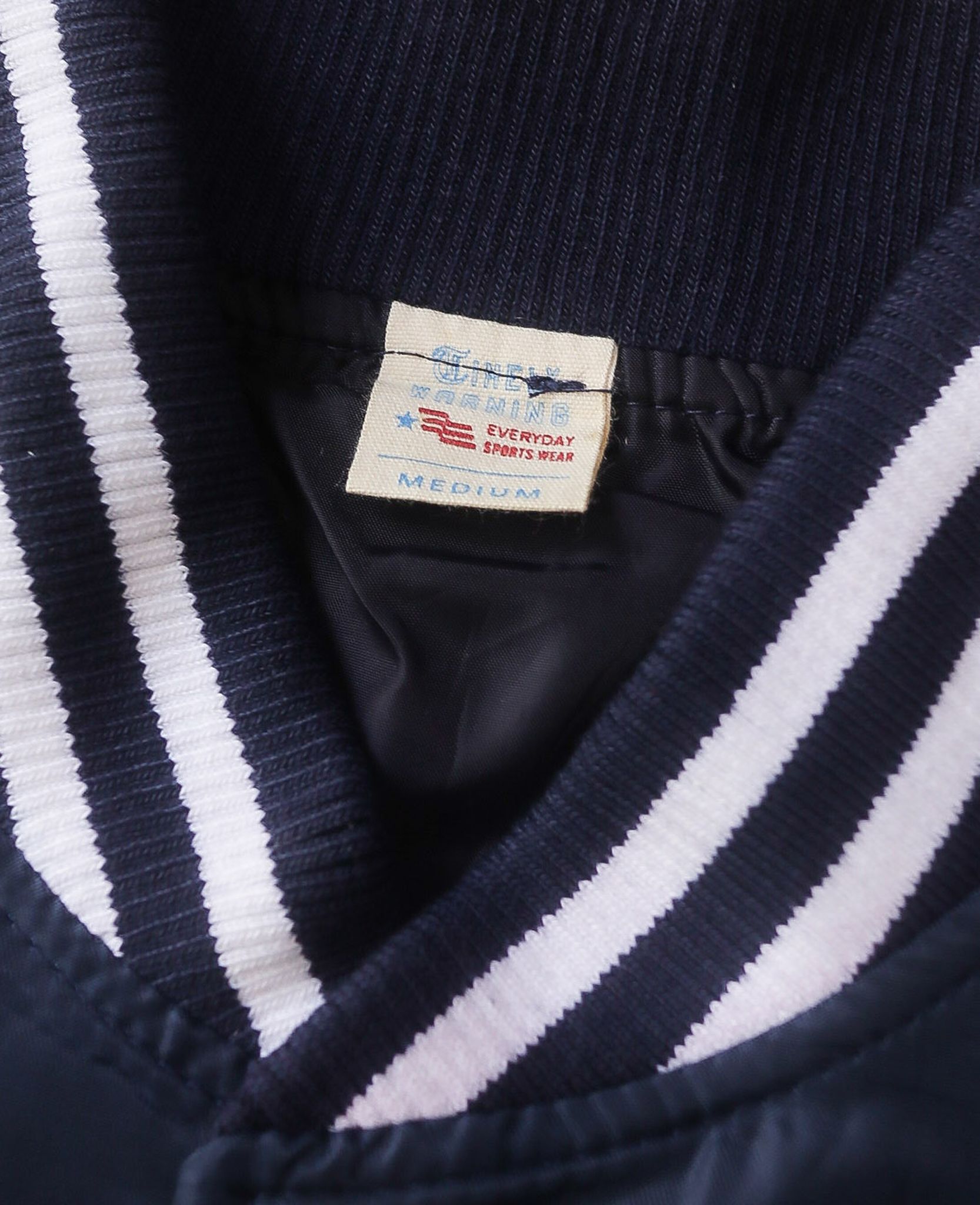 06.02.24 - VTG SATIN BASEBALL JACKET - TIMELY WARNING 