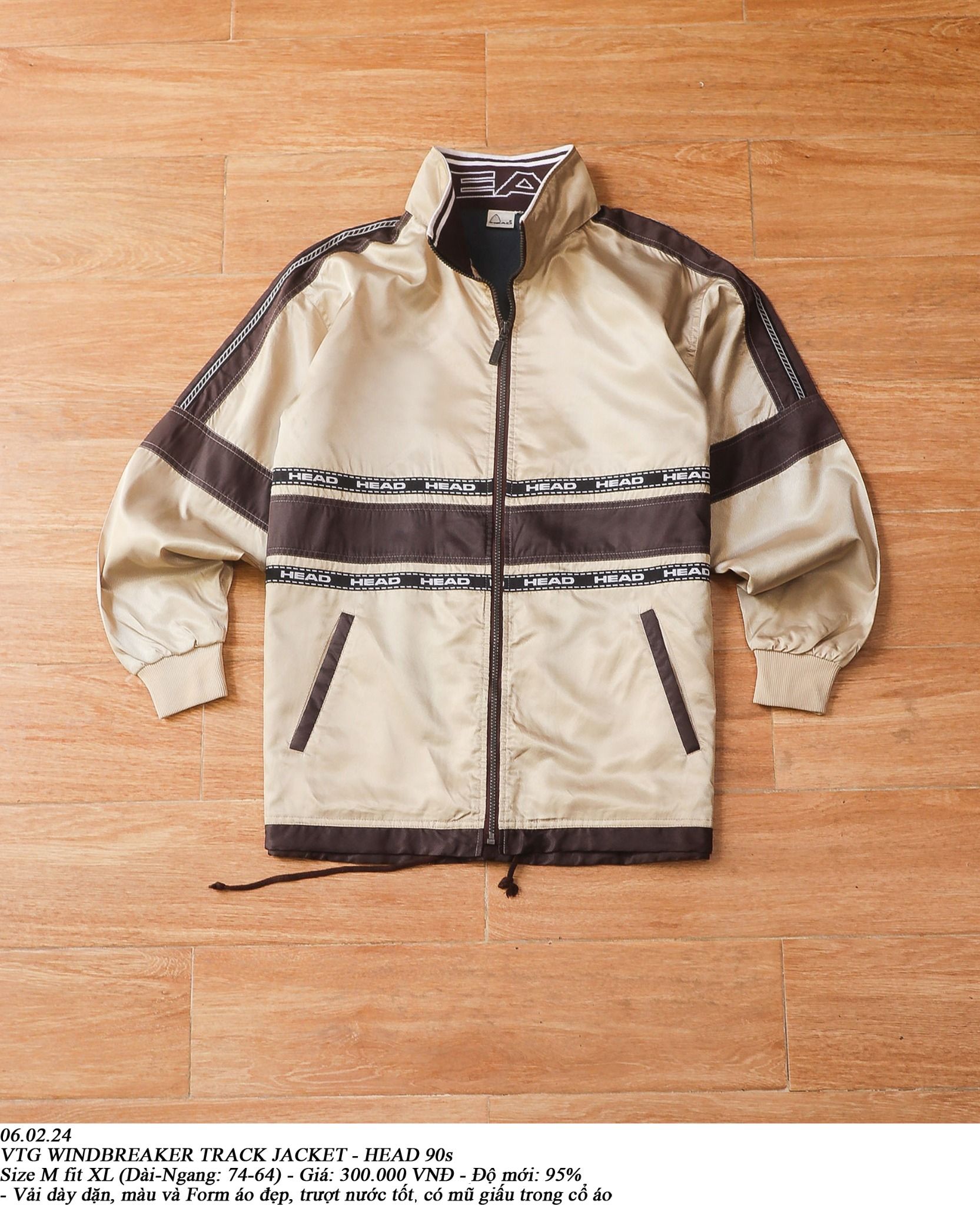  06.02.24 - VTG WINDBREAKER TRACK JACKET - HEAD 90s 