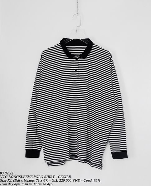  03.02.23 - VTG LONGSLEEVE POLO SHIRT - CECILE 