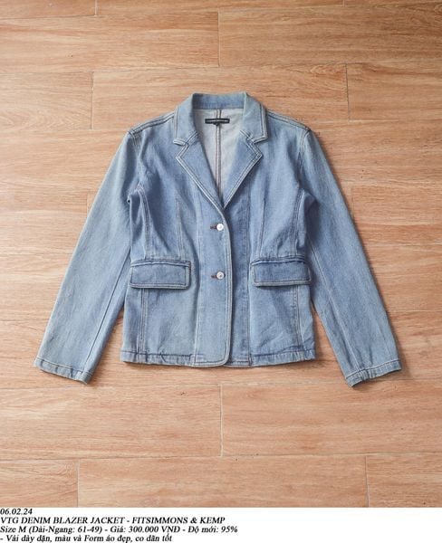  06.02.24 - VTG DENIM BLAZER JACKET - FITSIMMONS & KEMP 