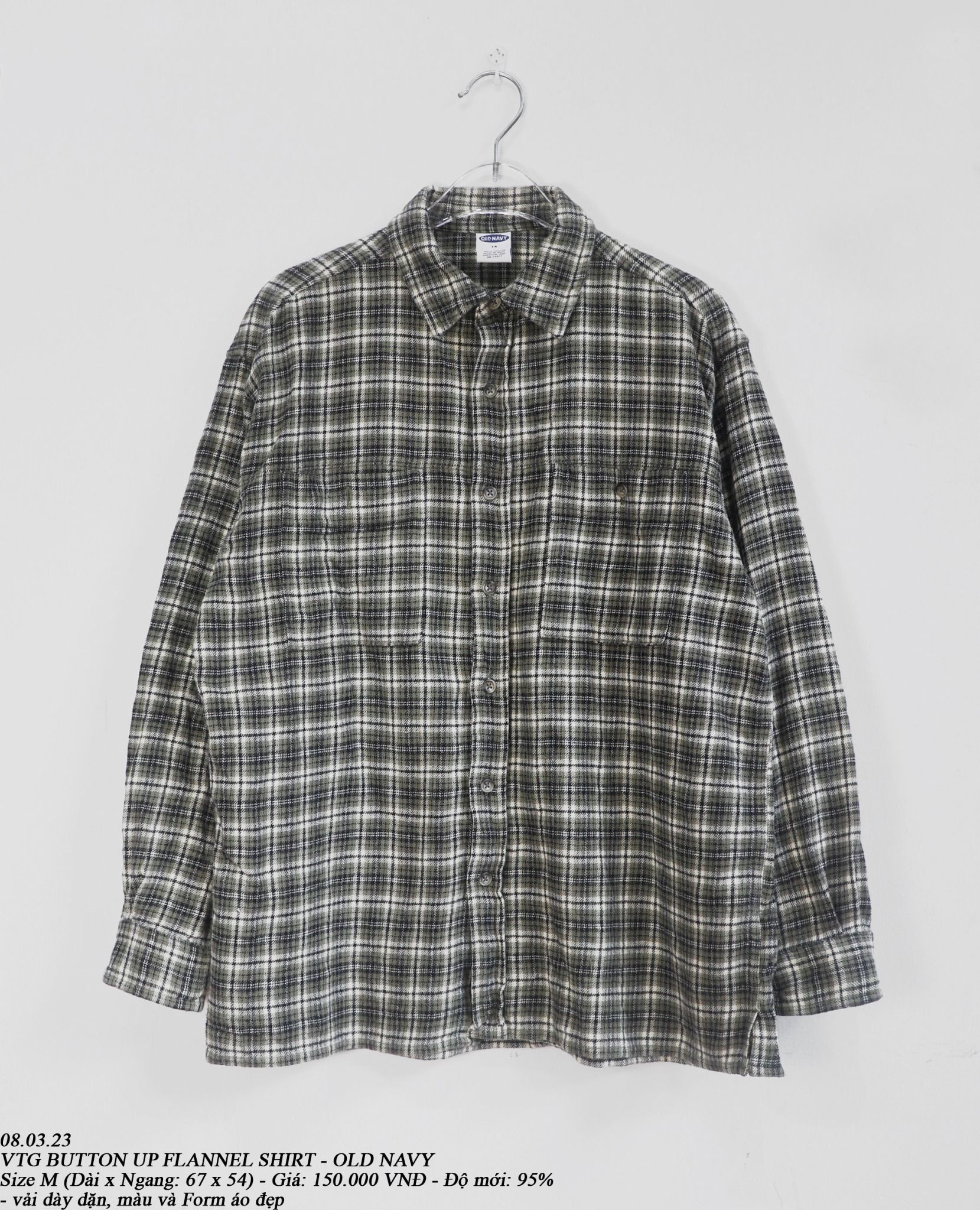  08.03.23 - VTG FLANNEL BUTTON UP SHIRT - OLD NAVY 
