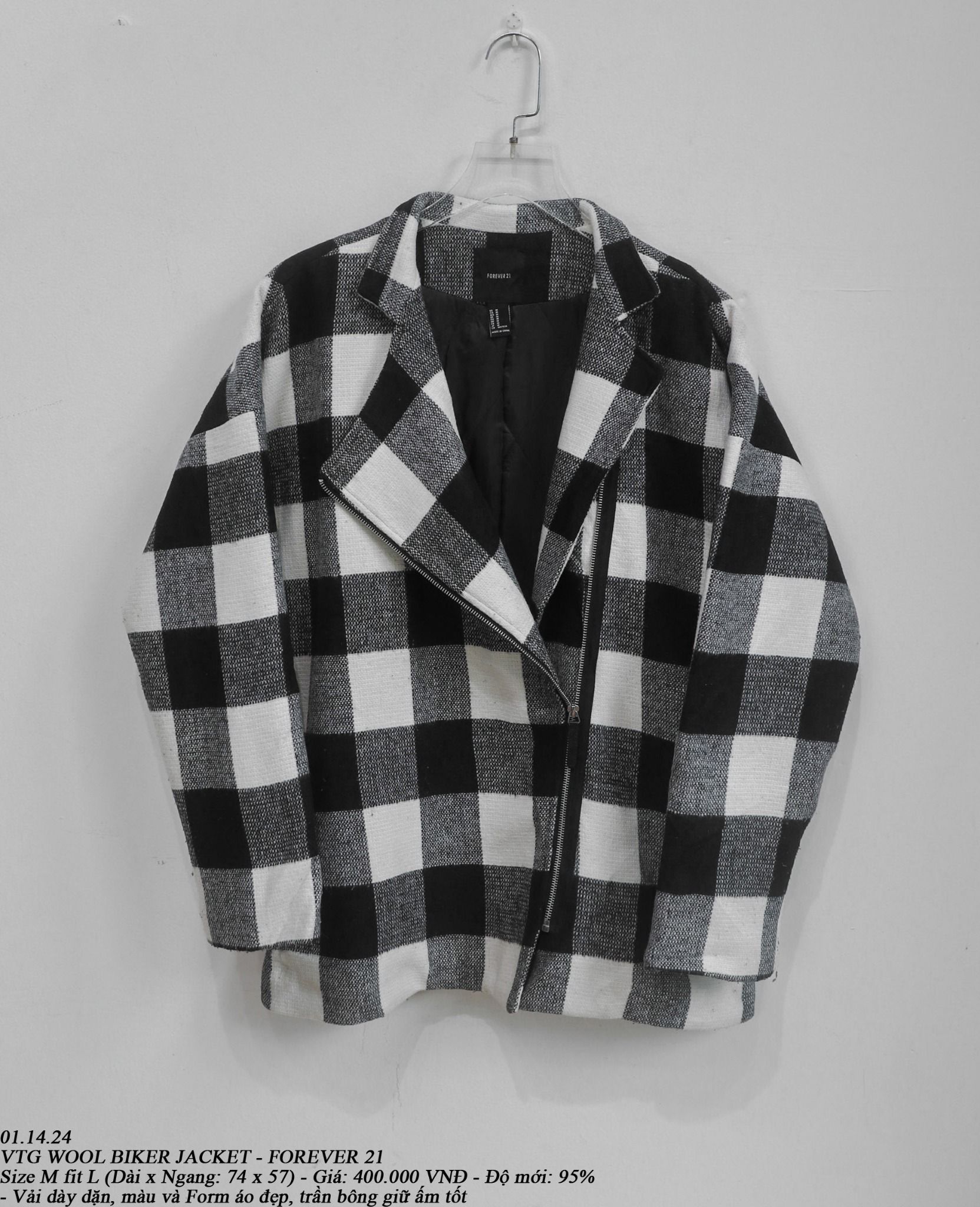  01.14.24 - VTG WOOL BIKER JACKET - FOREVER 21 