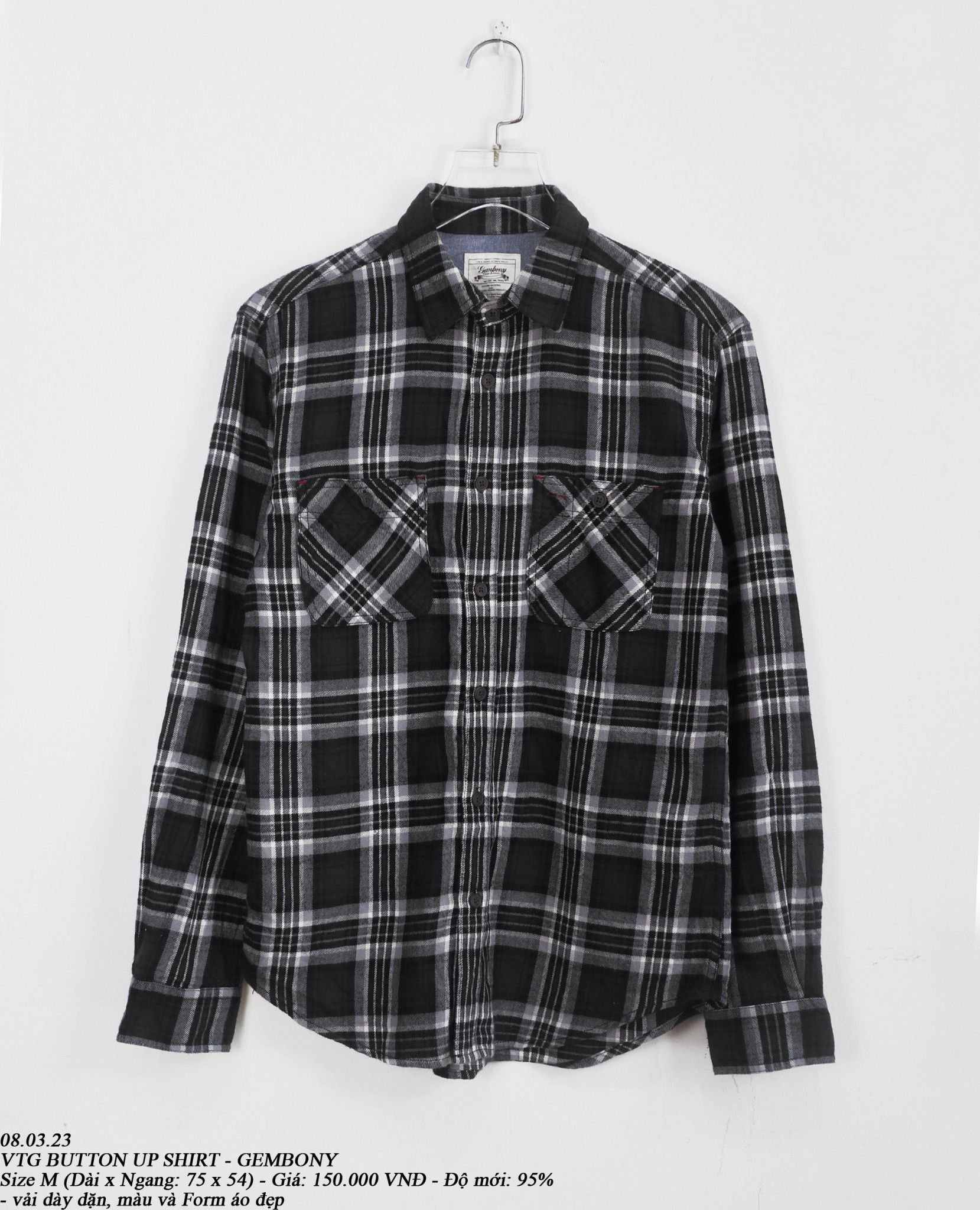  08.03.23 - VTG BUTTON UP SHIRT - GEMBONY 