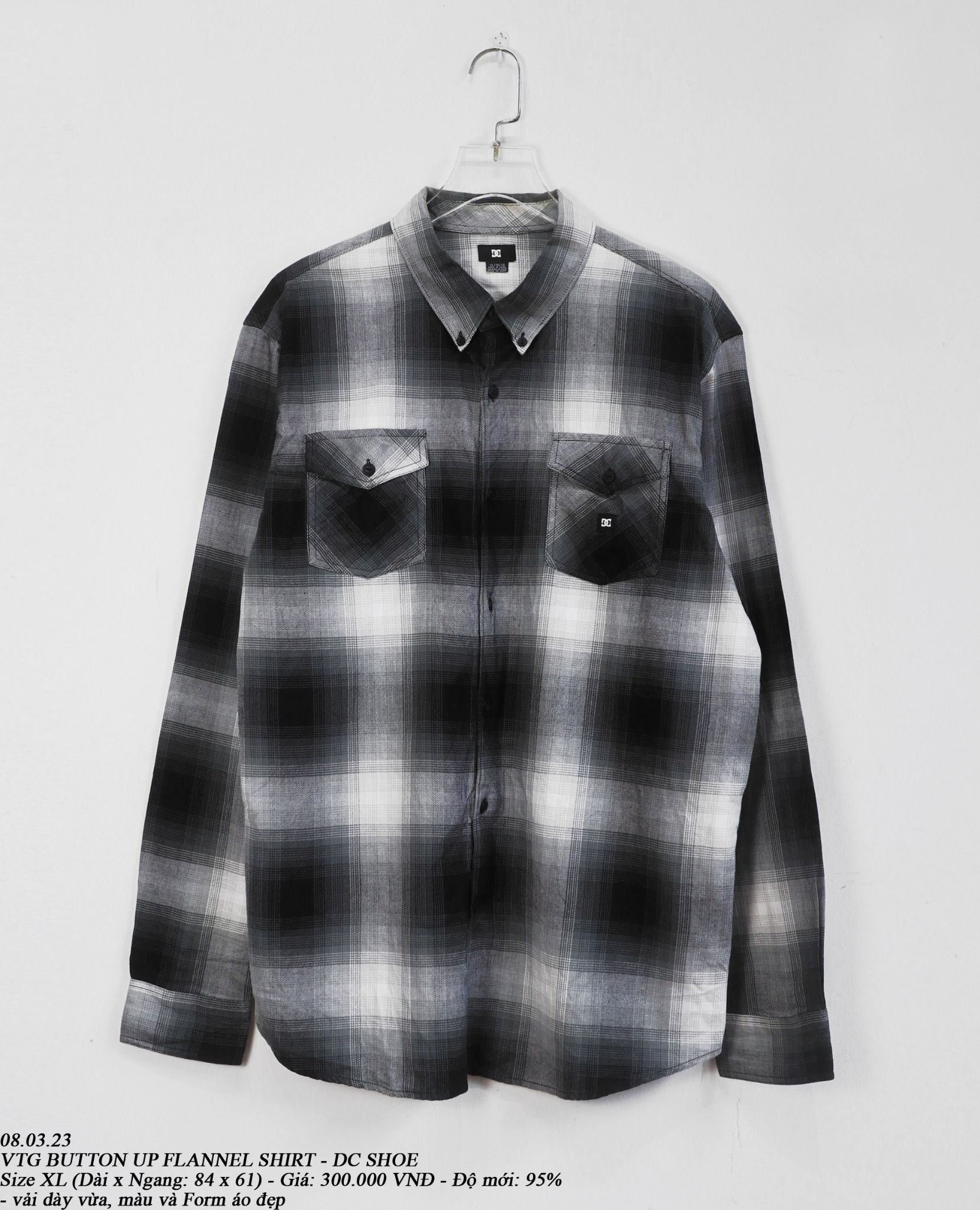  08.03.23 - VTG FLANNEL BUTTON UP SHIRT - DC SHOE 