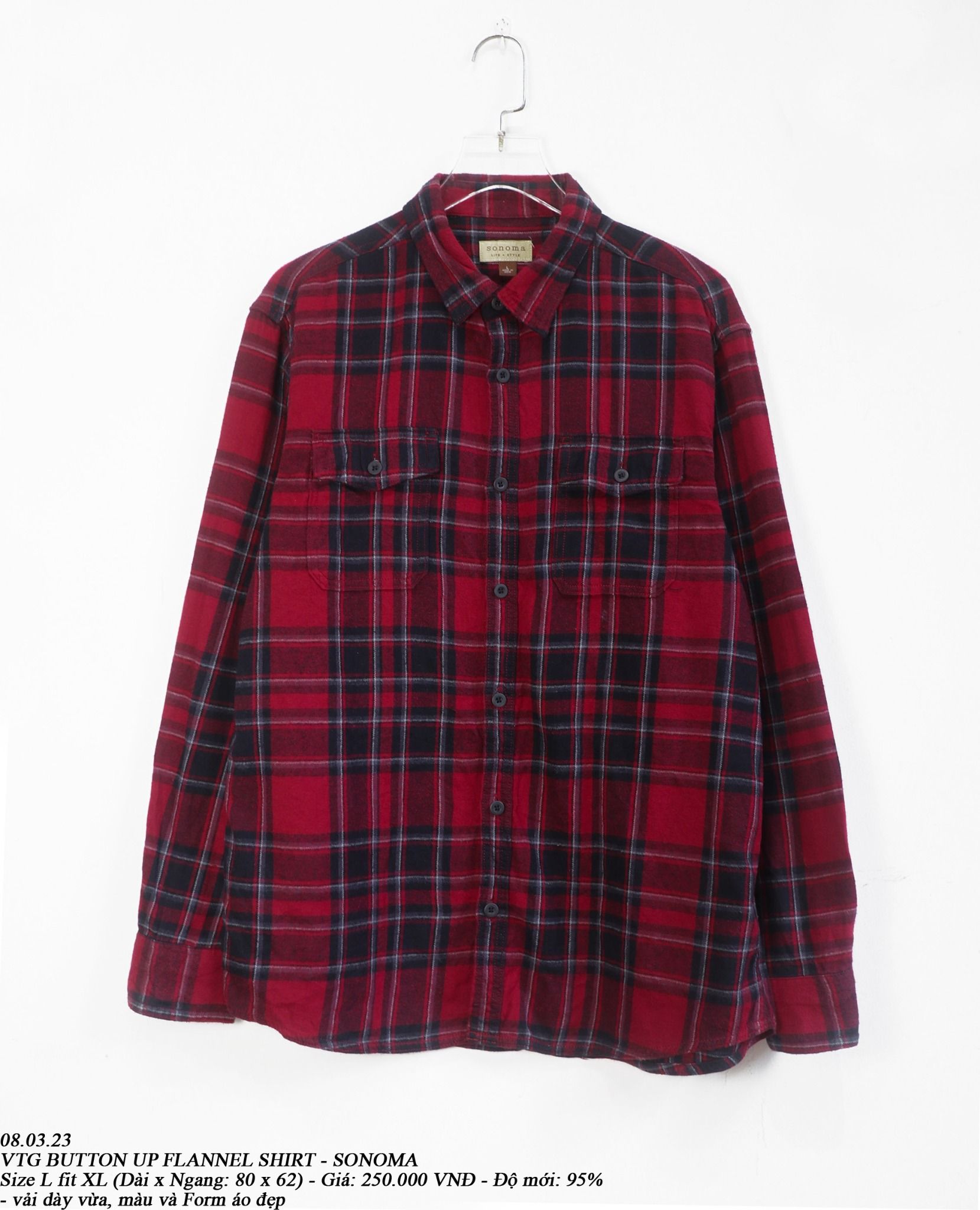  08.03.23 - VTG FLANNEL BUTTON UP SHIRT - SONOMA 