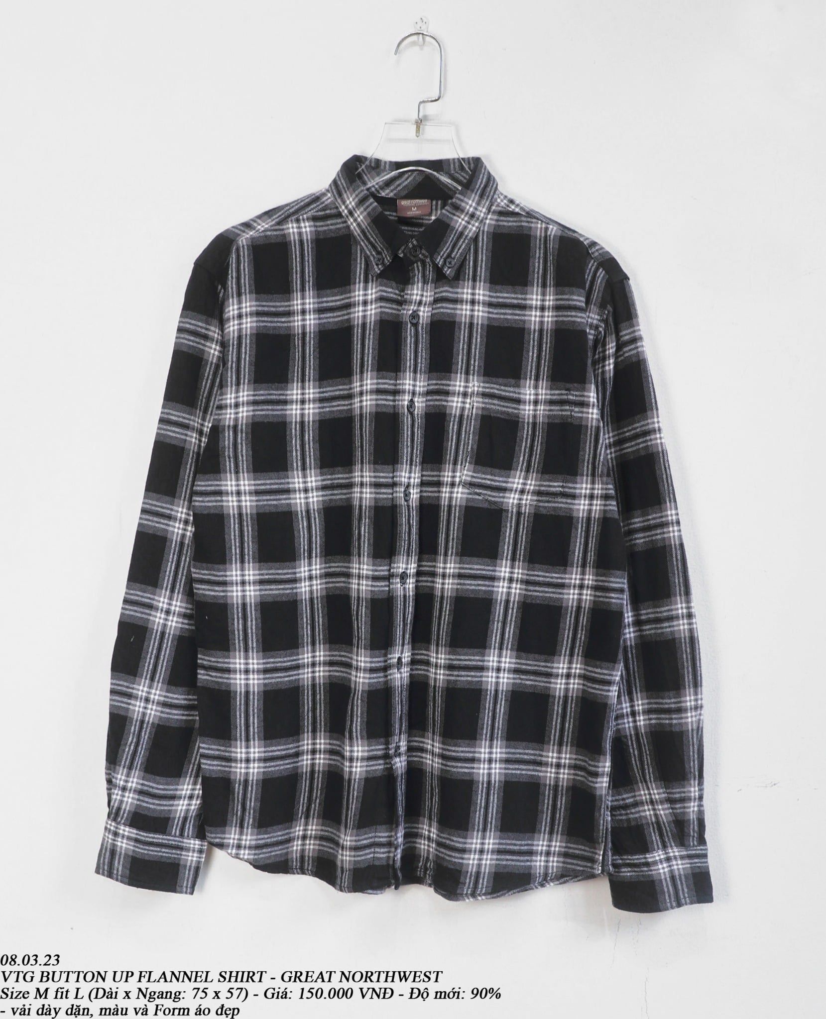  08.03.23 - VTG FLANNEL BUTTON UP SHIRT - GREAT NORTHWEST 