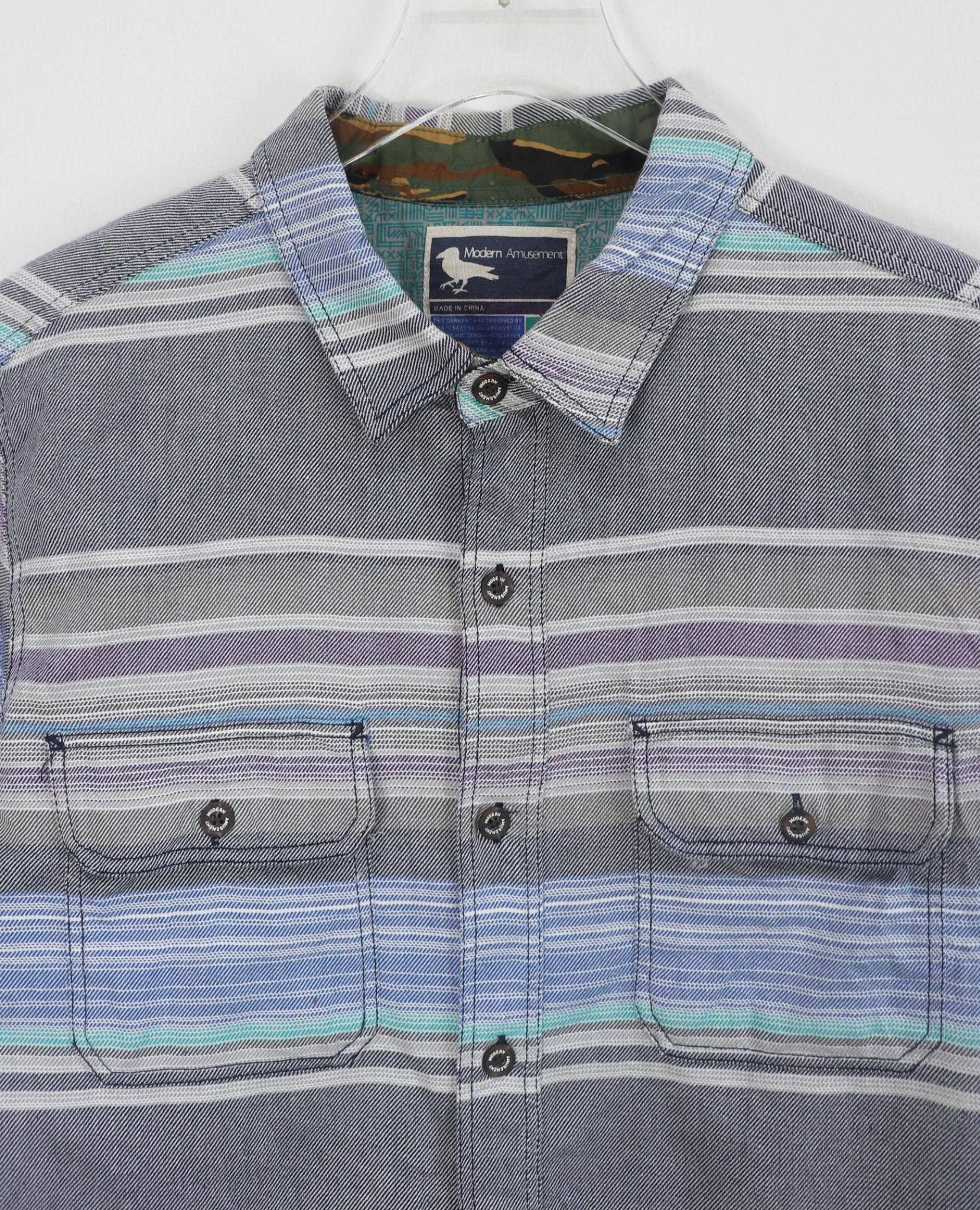  08.03.23 - VTG FLANNEL BUTTON UP SHIRT - MODERN AMUSEMENT 