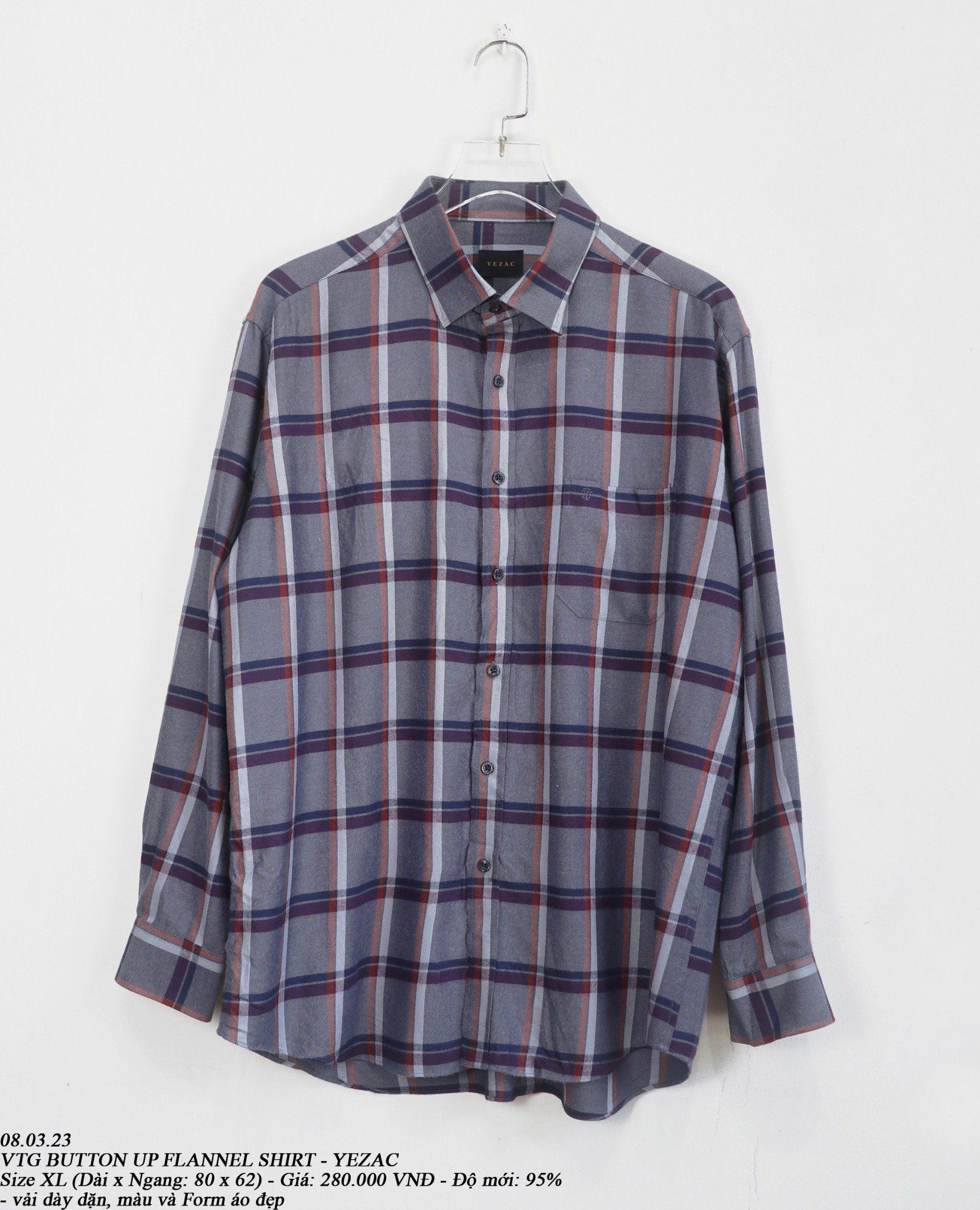  08.03.23 - VTG FLANNEL BUTTON UP SHIRT - YEZAC 