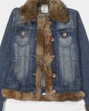  03.02.23 - VTG FUR LINED CROPPED DENIM JACKET - BOM ANLIOU 