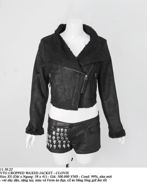  11.30.22 - VTG CROPPED WAXED JACKET - CLOVIS 