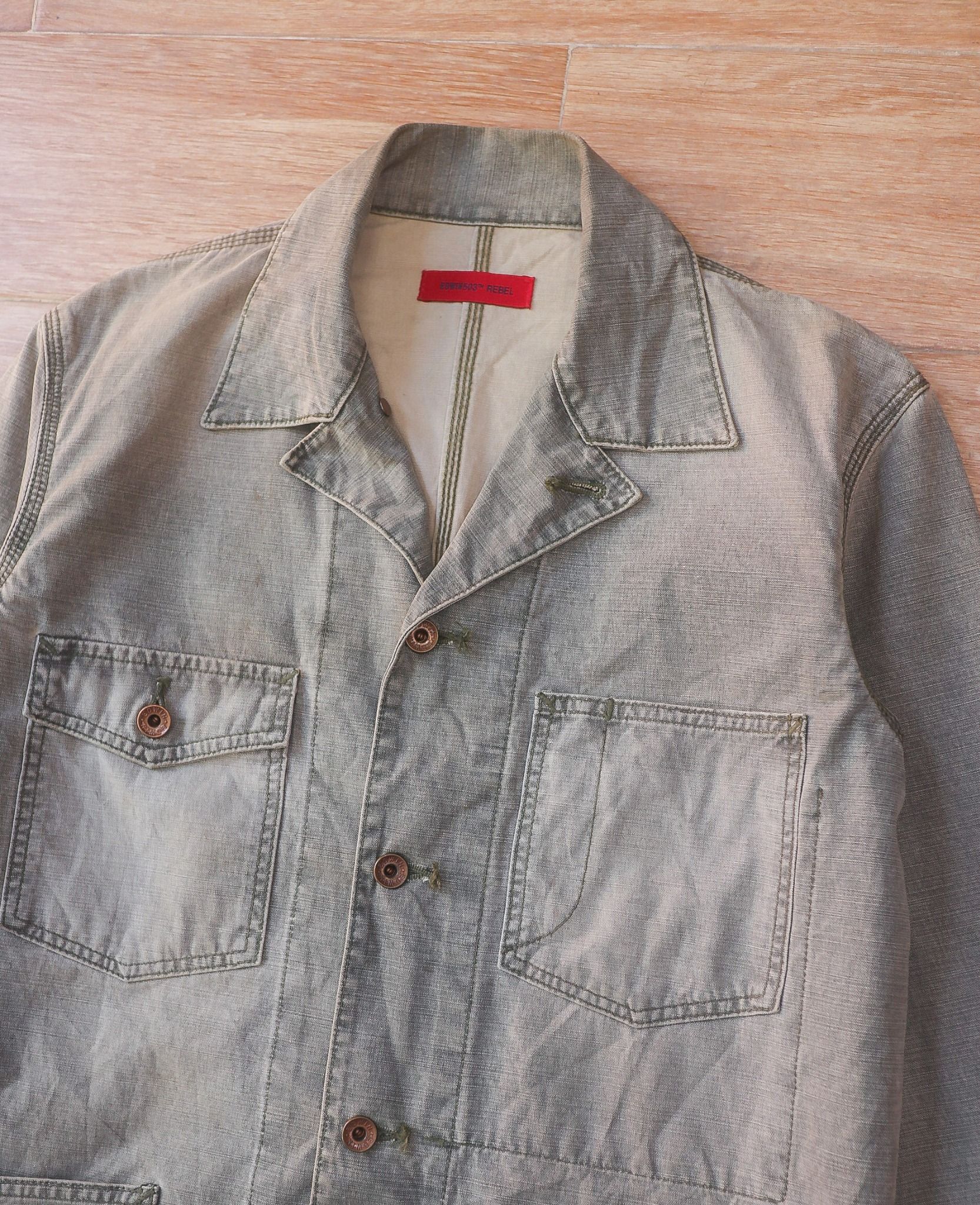  06.16.24 - VTG DENIM WORK COAT JACKET - EDWIN 503 REBEL 