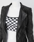  11.30.22 - VTG CROPPED BIKER JACKET - GG LADY BY JESSI NY 