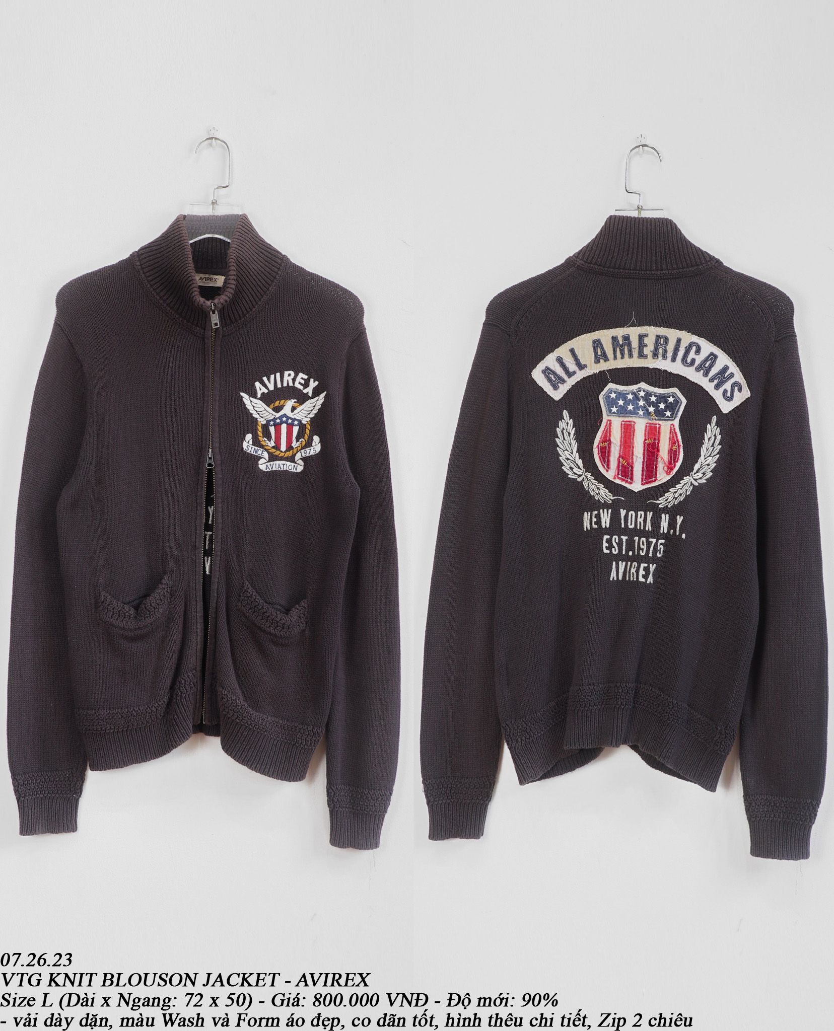  07.26.23 - VTG KNIT BLOUSON JACKET - AVIREX 