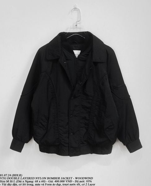  01.07.24 - VTG DOUBLE LAYERED NYLON BOMBER JACKET -  WOODWIND 