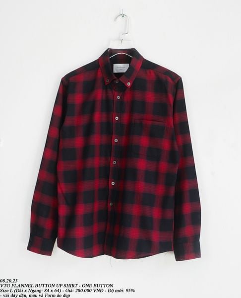  08.20.23 - VTG FLANNEL BUTTON UP SHIRT - ONE BUTTON 