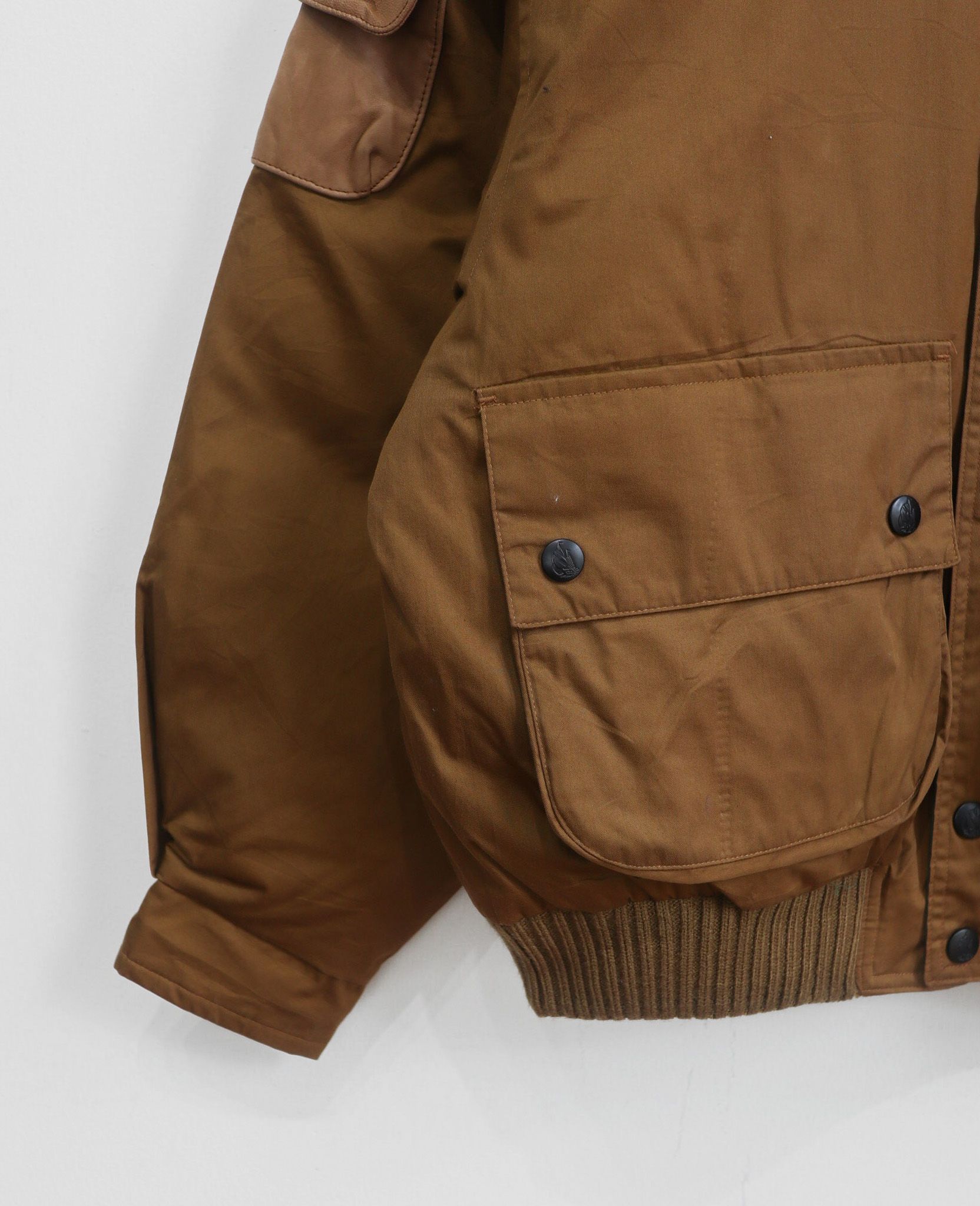  01.07.24 - VTG LEATHER MIX PUFFER JACKET - NAUTICA 