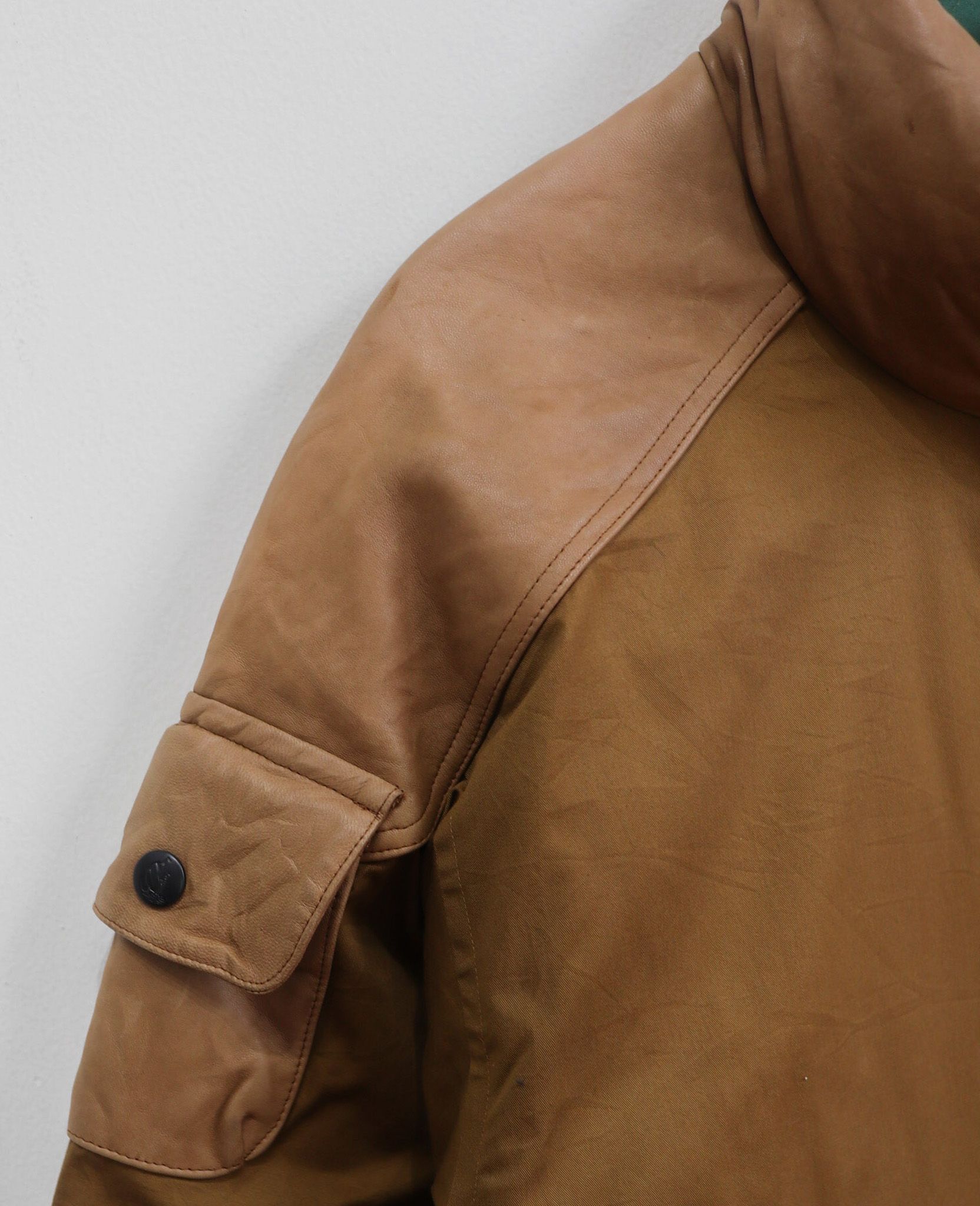  01.07.24 - VTG LEATHER MIX PUFFER JACKET - NAUTICA 