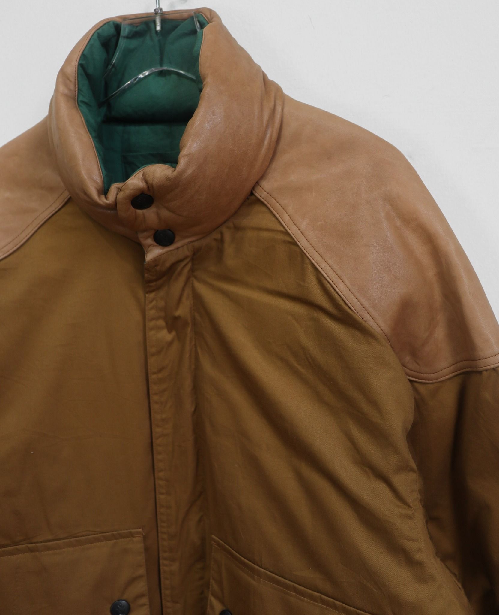  01.07.24 - VTG LEATHER MIX PUFFER JACKET - NAUTICA 