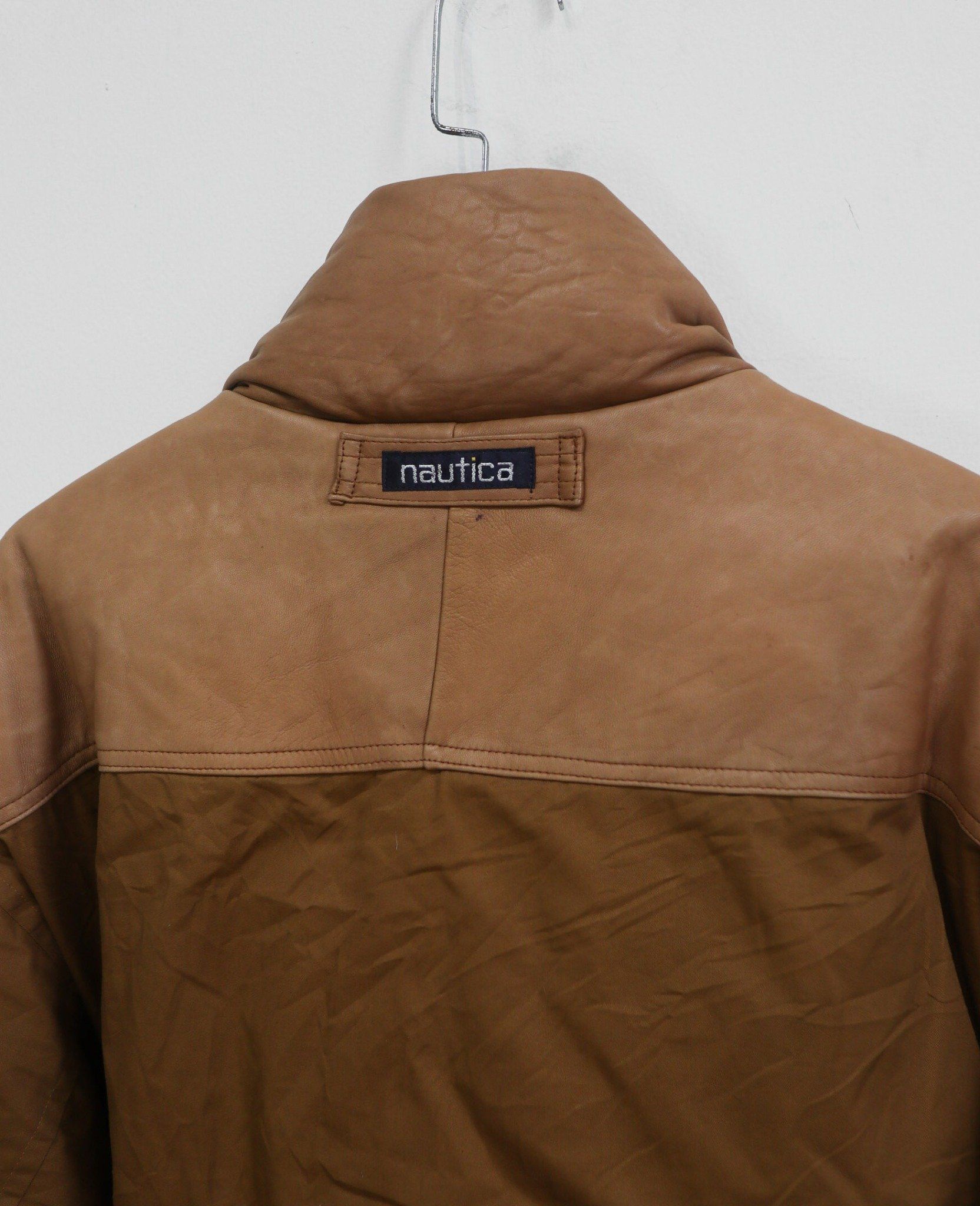  01.07.24 - VTG LEATHER MIX PUFFER JACKET - NAUTICA 