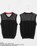  12.06.22 - VTG KNIT VEST - GREEN CLUBS 