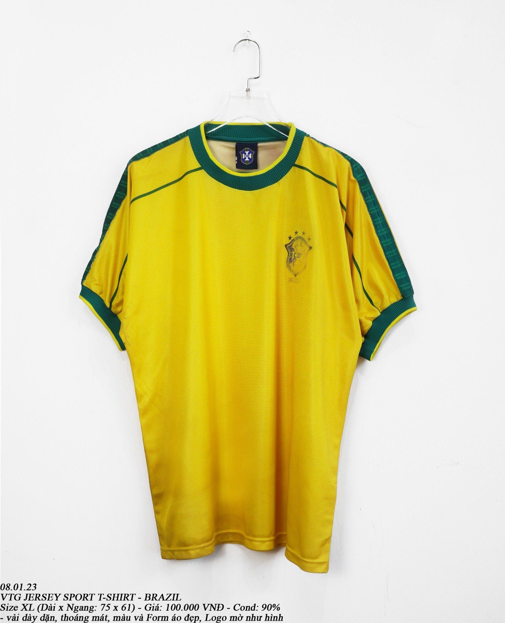 08.01.23 - VTG JERSEY SPORT T-SHIRT - BRAZIL 