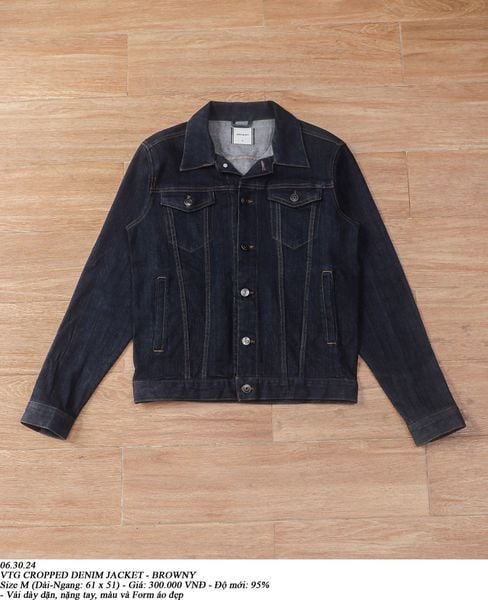  06.30.24 - VTG CROPPED DENIM JACKET - BROWNY 
