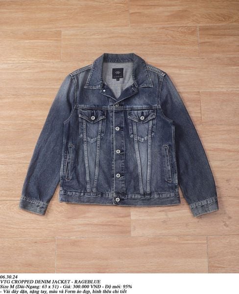  06.30.24 - VTG CROPPED DENIM JACKET - RAGEBLUE 