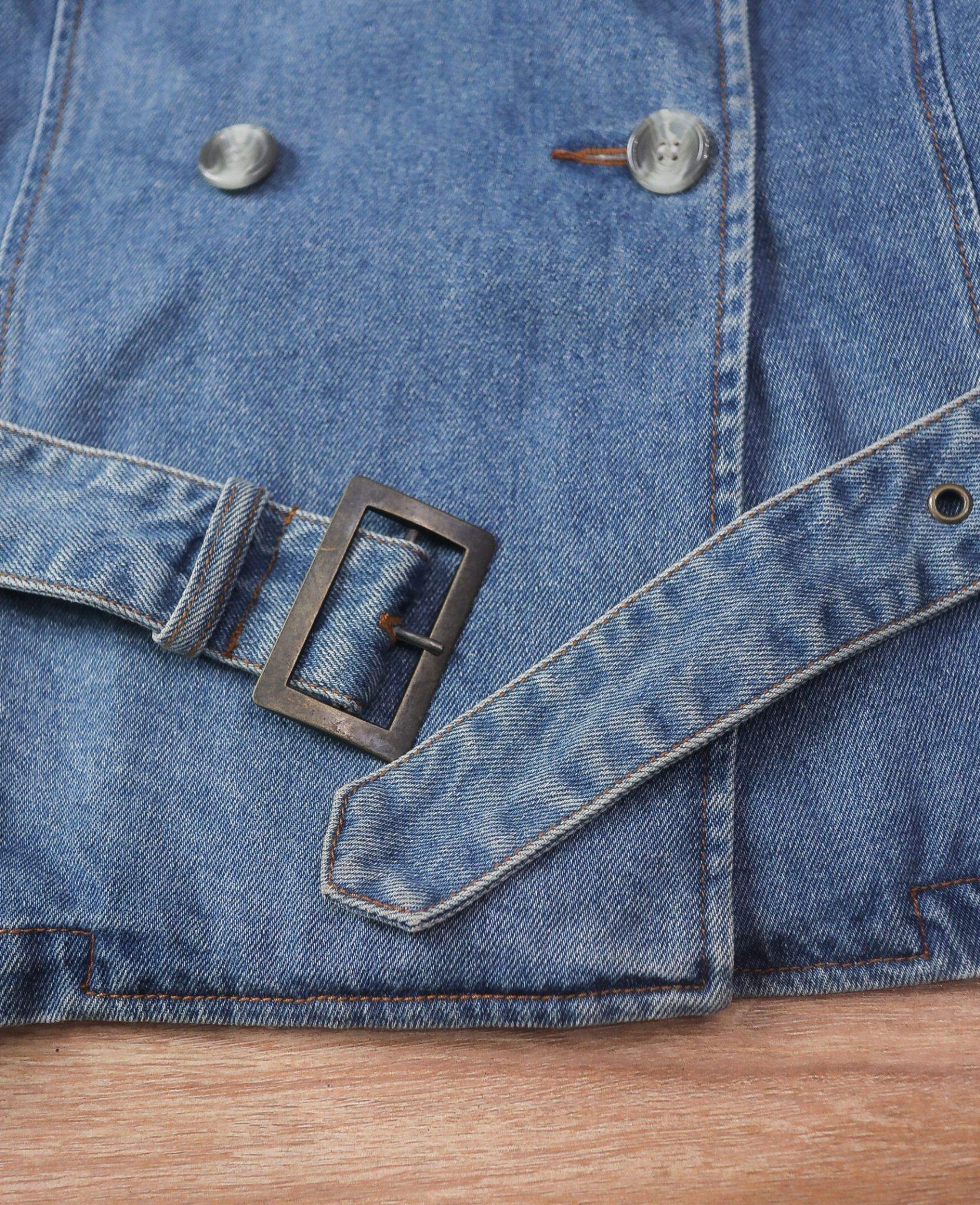  06.30.24 - VTG DOUBLE BREASTED BLAZER DENIM JACKET 
