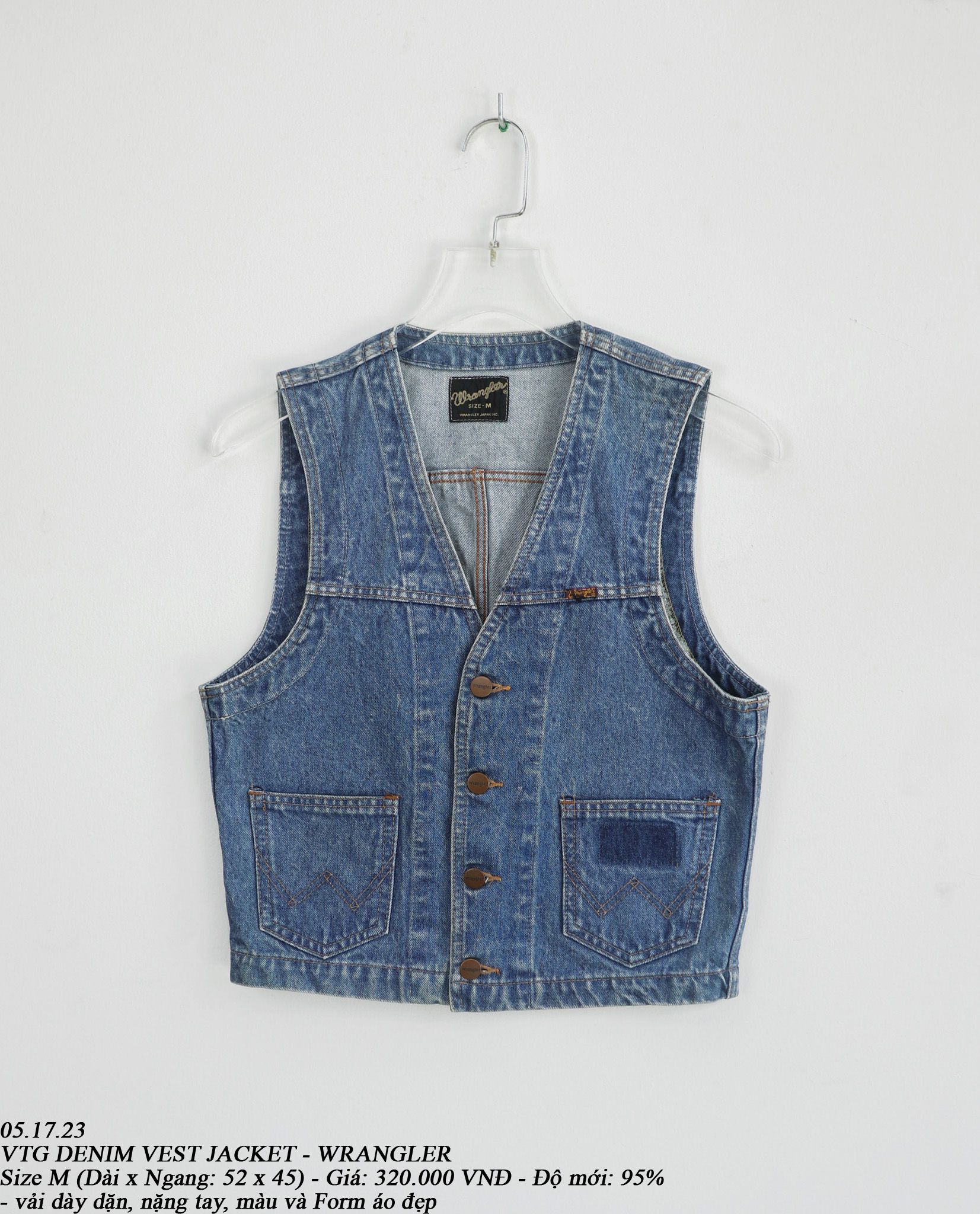  05.17.23 - VTG DENIM VEST JACKET - WRANGLER 