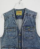  05.17.23 - VTG DENIM WORK VEST JACKET - FUJIMARK WORKER 