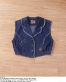  06.29.24 - VTG CROPPED DENIM VEST JACKET - ILYa LONG TEMPS 