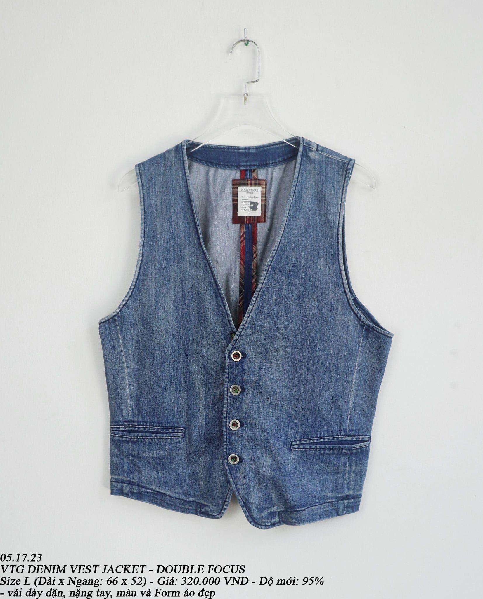  05.17.23 - VTG DENIM VEST JACKET - DOUBLE FOCUS 