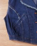  06.29.24 - VTG CROPPED DENIM VEST JACKET - ILYa LONG TEMPS 