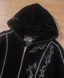 06.24.24 - VTG VELVET CROPPED TRACK JACKET - THE MURDER LICENSE 