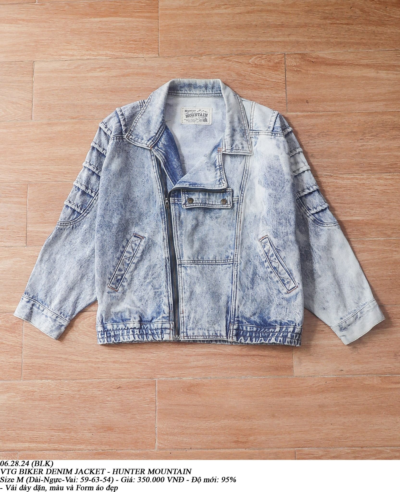  06.28.24 - VTG BIKER DENIM JACKET - HUNTER MOUNTAIN 