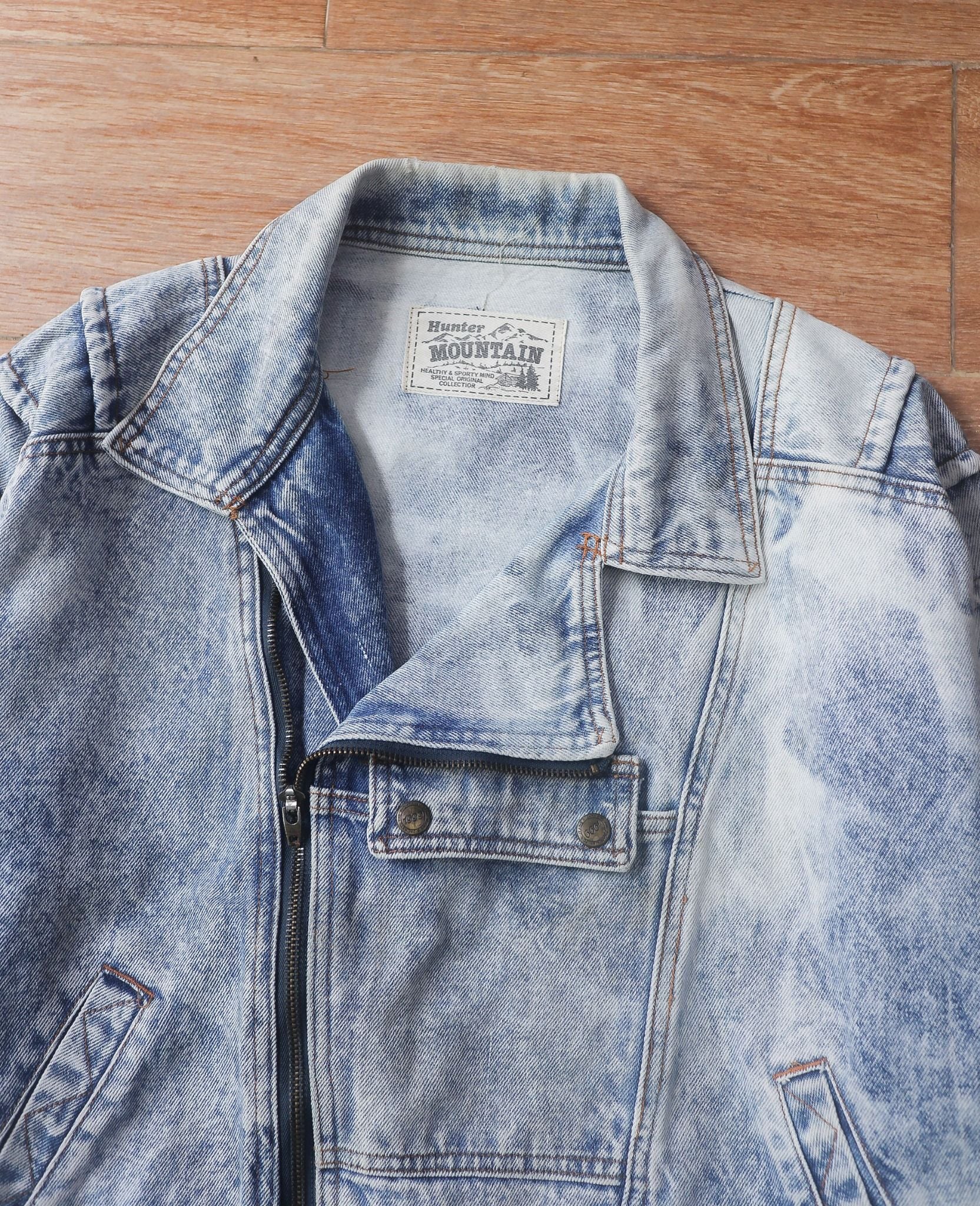  06.28.24 - VTG BIKER DENIM JACKET - HUNTER MOUNTAIN 