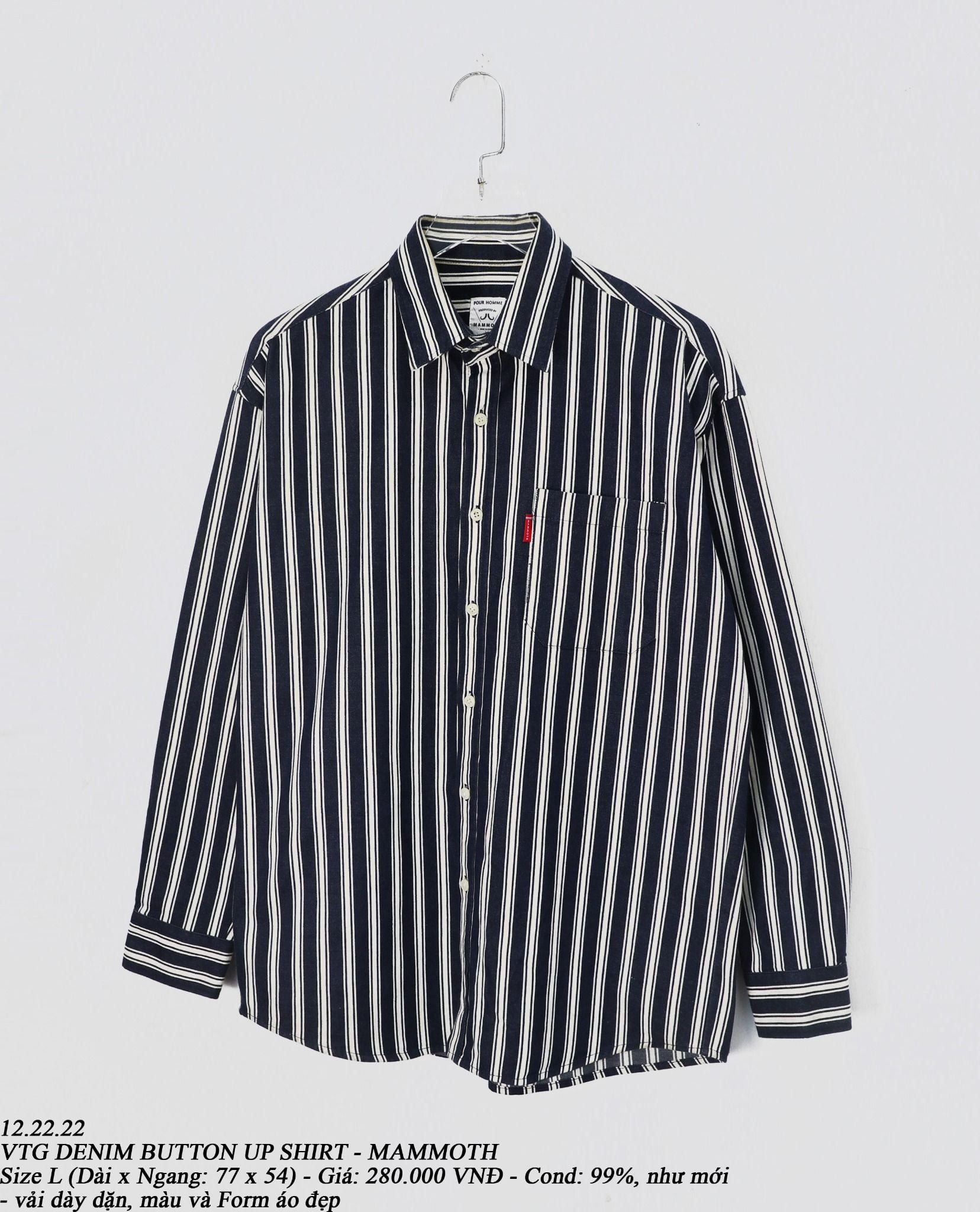  12.22.22 - VTG DENIM BUTTON UP SHIRT - MAMMOTH 