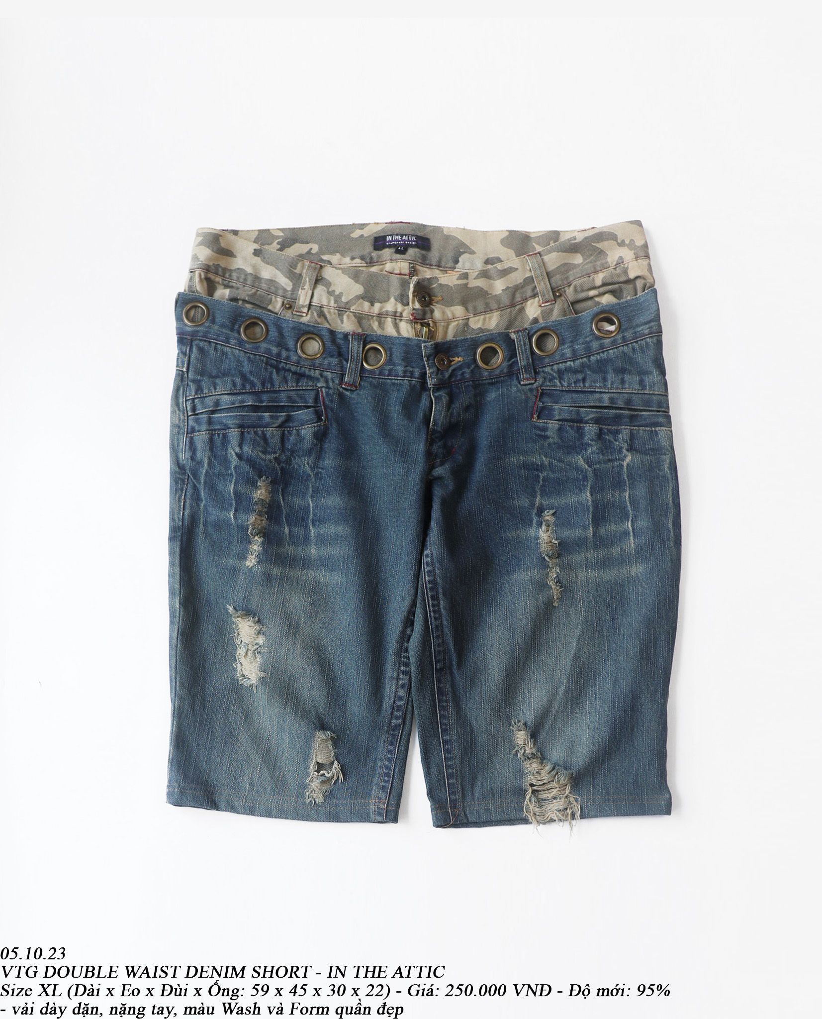  05.10.23 - VTG DOUBLE WAIST DENIM SHORT - IN THE ATTIC 