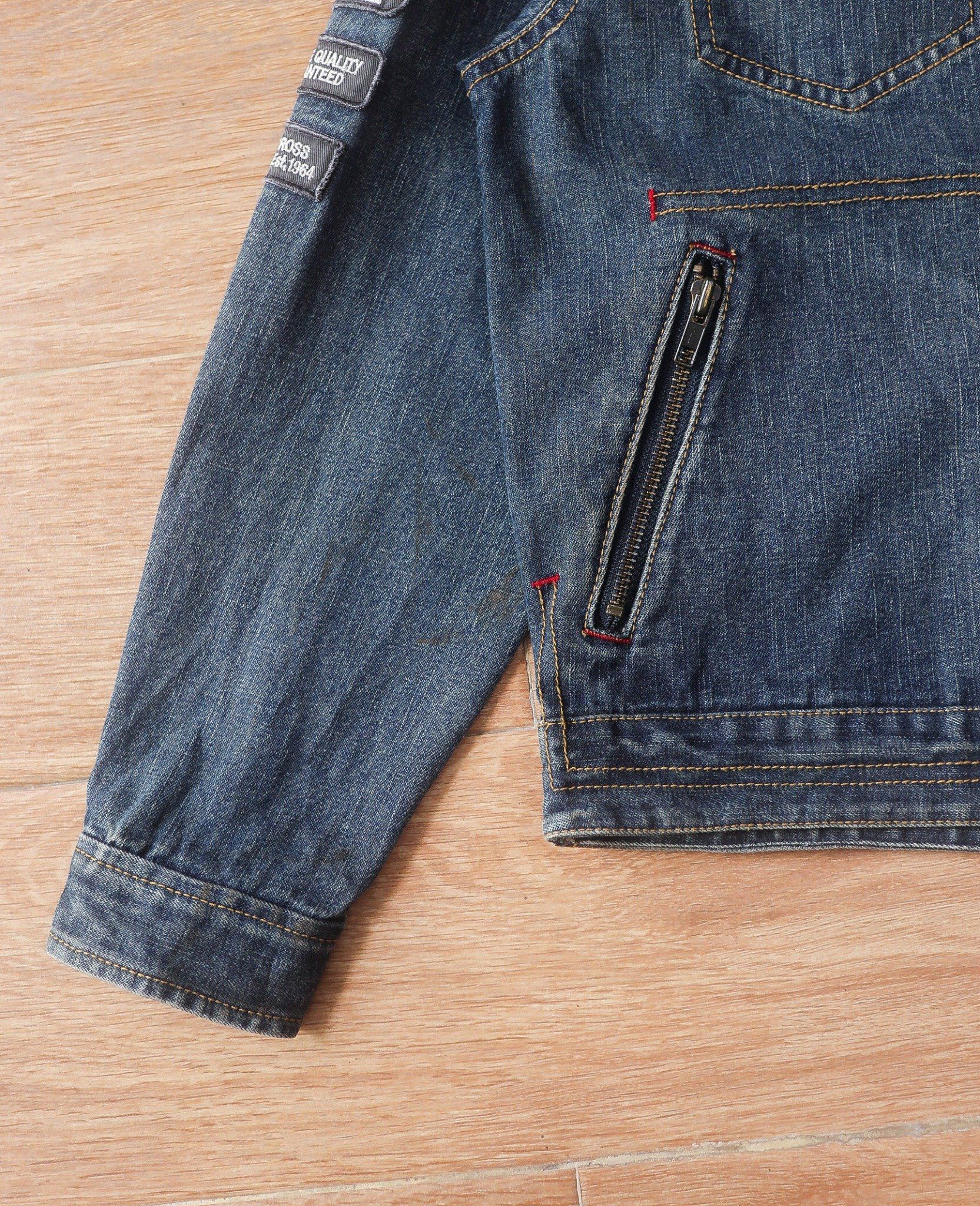  06.28.24 - VTG CROPPED DENIM JACKET - BLUE CROSS 
