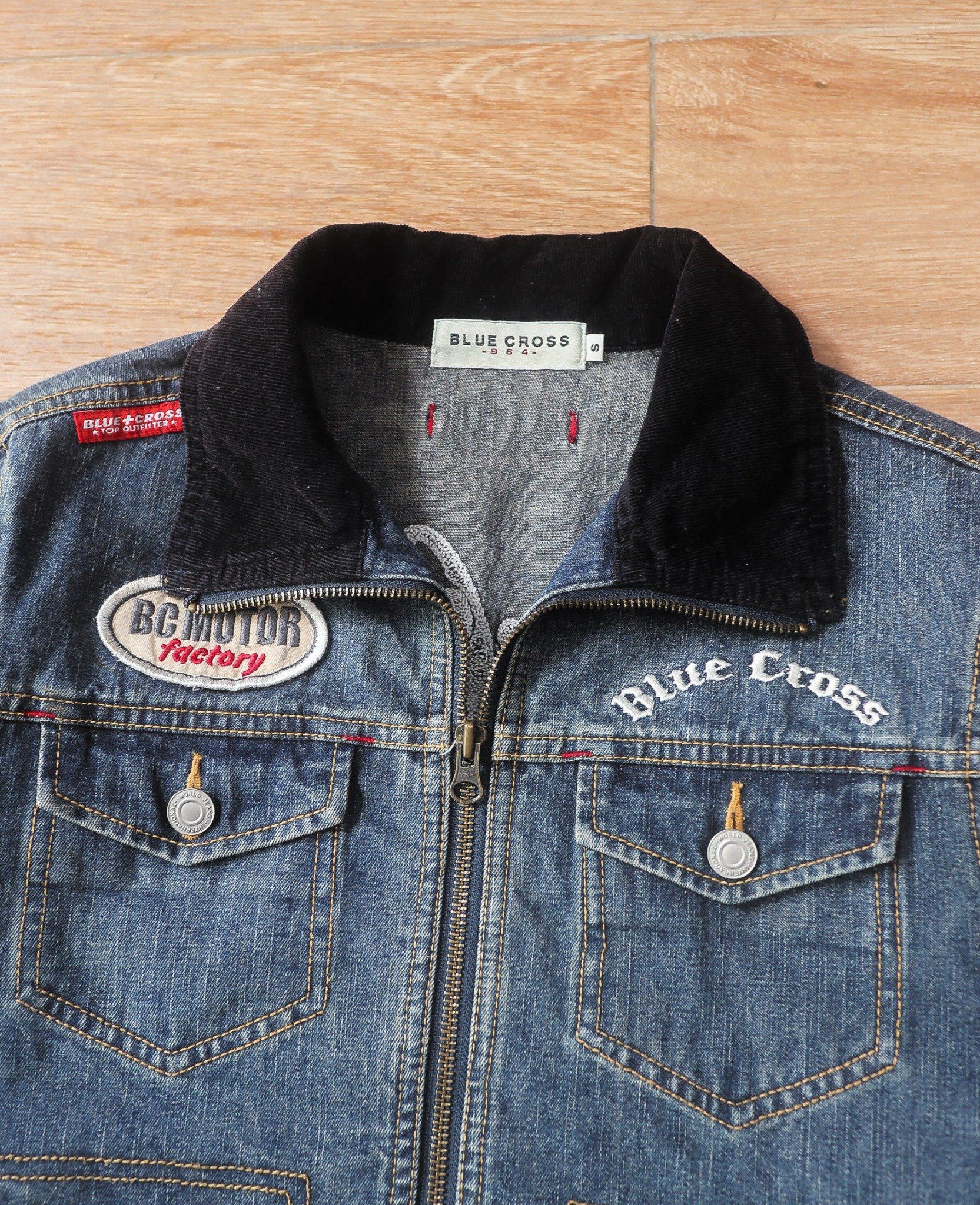  06.28.24 - VTG CROPPED DENIM JACKET - BLUE CROSS 