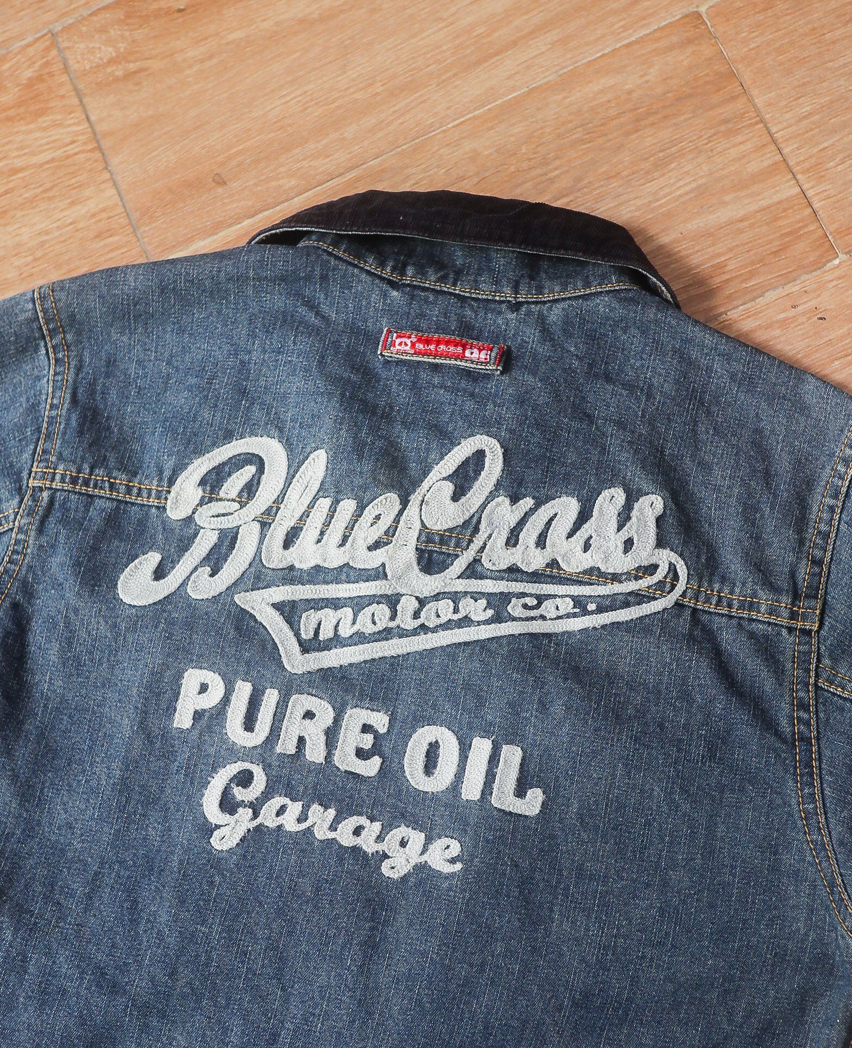  06.28.24 - VTG CROPPED DENIM JACKET - BLUE CROSS 