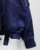  12.14.23 - VTG CROPPED SATIN BOMBER JACKET - DT 