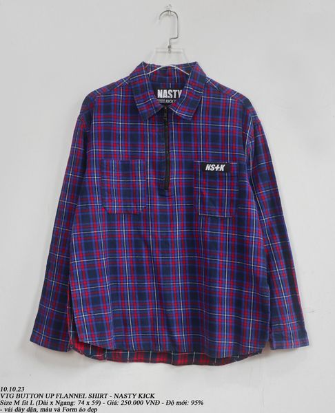  10.10.23 - VTG FLANNEL BUTTON UP SHIRT - NASTY KICK 